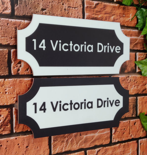 Street Style House Sign Plaque Personalised w/ Street Name & Number
