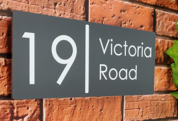 House Sign Plaque Personalised w/ Street Name & Number